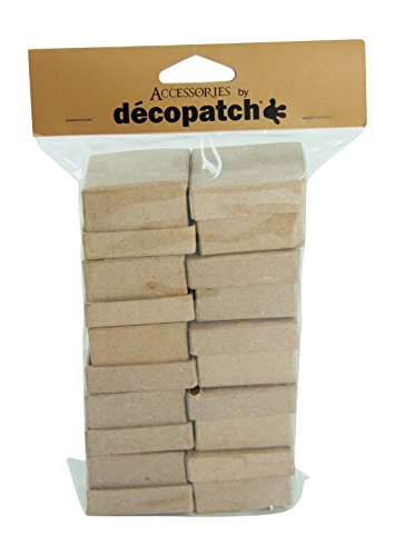 Décopatch EV010O Packung mit 10 quadratische Schachteln (aus Pappmaché zum Verzieren und Personalisieren, 5 x 5 x 3,5 cm, ideal für Schmuck, Bonbons oder kleine Gegenstände) 1 Pack kartonbraun von Decopatch