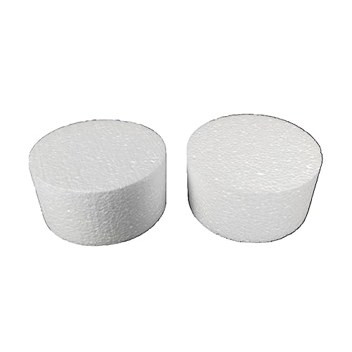 Runde Kuchenplatte (2 Stück) aus Polystyrol mit einem Durchmesser von 10 cm und einer Höhe von 5 cm zur Dekoration von Süßigkeiten oder Süßigkeiten, 10 x 5 cm von DecoPorex