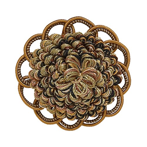 Dekorative Rosette 6,3 cm braun gold/Barock-Kollektion Stil # BR Farbe: Golden Chestnut – 5207 von DecoPro