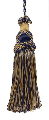 Dekorative Schlüsselquaste, Dunkelmarineblau, Gold, aus der Imperial-II-Sammlung, Stil: KTIC, Farbe: Marine-Gold- 1152, 14 cm von DecoPro