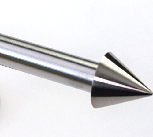 DecoProfi 2 x Endstück Kegel, für Gardinenstangen 16 mm Durchmesser, Edelstahloptik von DecoProfi