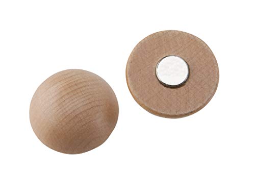 DRAPIER- UND DEKO-Neodym Magnet Halbkugel, Holz, Natur, 2 Stück von DécoProfi