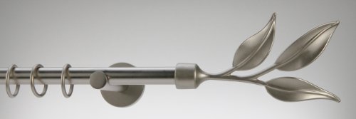 DécoProfi Gardinenstangen Matt-Silber 1-läufig Ø 16 mm L: 180 cm I "Feuille" Gardinen/Vorhangstange im Set I Inklusive Träger, Befestigung und Endstücke I Wandbefestigung DécoProfi Gardinenstangen Matt-Silber 1-läufig Ø 16 mm L: 180 cm I "Feuille" Gardinen/Vorhangstange im Set I Inklusive Träger, Befestigung und Endstücke I Wandbefestigung von DecoProfi
