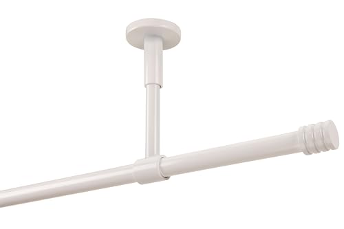 DécoProfi Gardinenstangen Weiß glänzend 1-läufig Ø 16 mm L: 180 cm I "Endkappe mit Rille" Gardinen/Vorhangstange im Set I Inklusive Träger, Befestigung und Endstücke I Decken- oder Wandbefestigung DécoProfi Gardinenstangen Weiß glänzend 1-läufig Ø 16 mm L: 180 cm I "Endkappe mit Rille" Gardinen/Vorhangstange im Set I Inklusive Träger, Befestigung und Endstücke I Decken- oder Wandbefestigung von DécoProfi