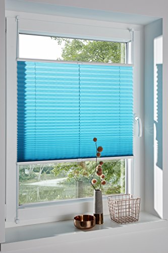 DécoProfi Plissee ohne Bohren Wasserblau/Türkis 70cm x 220cm I Verspannte Plissees nach Maß mit Klemmträger/Klemmfix I Blickdichte Innenrahmen-Plissees zum Klemmen DécoProfi Plissee ohne Bohren Wasserblau/Türkis 70cm x 220cm I Verspannte Plissees nach Maß mit Klemmträger/Klemmfix I Blickdichte Innenrahmen-Plissees zum Klemmen von DécoProfi