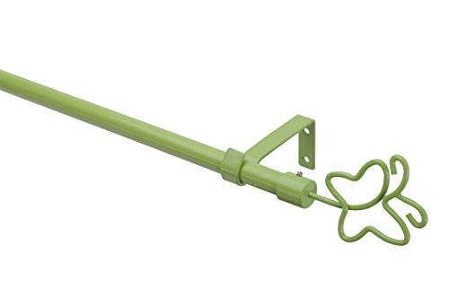 Gardinenstangen Set ANISGRÜN Ø 16 MM ENDSTÜCK "Schmetterling", Länge 174 cm von DecoProfi