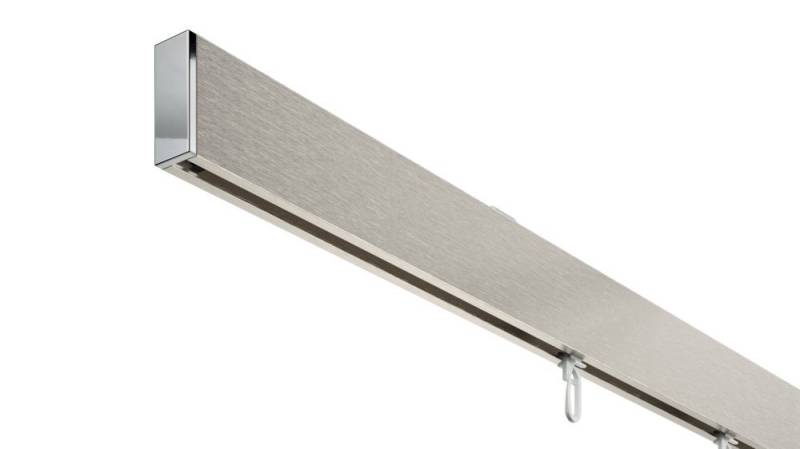 DécoProfi Schienensystem Gardinenstange eckig ABOVE 1-läufig, Deckenträger, verschraubt, Aluminium / Zinkguss, Set komplett von DécoProfi