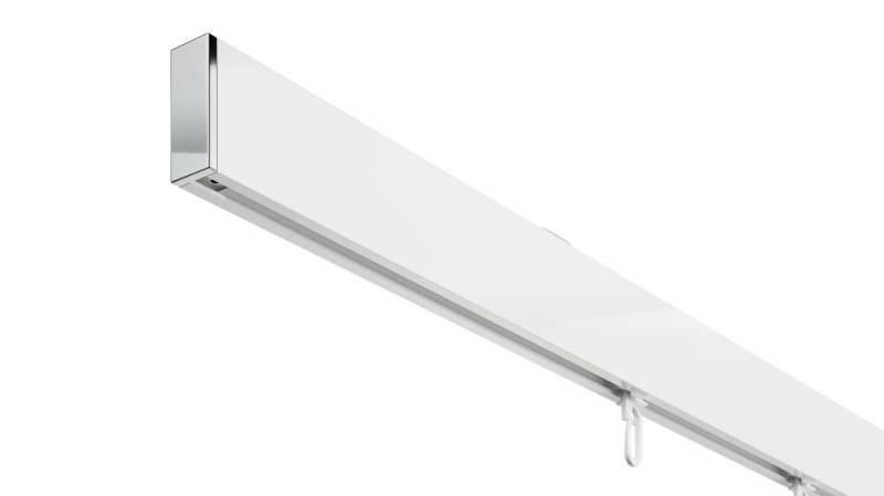 DécoProfi Schienensystem Gardinenstange eckig ABOVE 1-läufig, Deckenträger, verschraubt, Aluminium / Zinkguss, Set komplett von DécoProfi