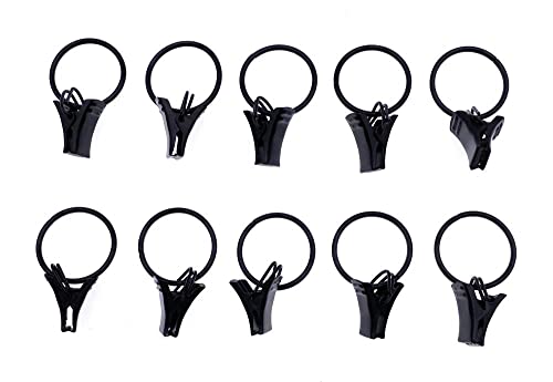 DécoProfi Seilklammer Ringklammer Drahtringe mit Clip Ø 22 mm schwarz lackiert, 20 Stück von DécoProfi