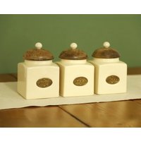 Keramik Tee Kaffee Zuckerdosen Creme Landhaus Küche Vorratsdosen Keramik Tee Kaffee Zuckerdosen Creme Landhaus Küche Vorratsdosen von DecoSachet