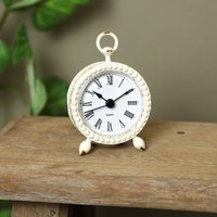 Metall Weiß Kleine Tischuhr Metall Weiß Kleine Tischuhr von DecoSachet