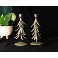 Paar Metall Kerzenhalter Blätter Blatt Paar Metall Kerzenhalter Blätter Blatt von DecoSachet