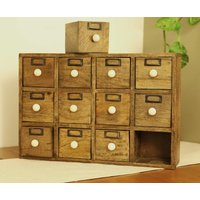 Rustikaler Organizer Mit 12 Schubladen Aus Mangoholz Schreibtischschmuck, Gewürzaufbewahrung Rustikaler Organizer Mit 12 Schubladen Aus Mangoholz Schreibtischschmuck, Gewürzaufbewahrung von DecoSachet