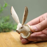 Wandhaken Hase Antiker Creme-Kaninchen-Kopf-Hänger von DecoSachet