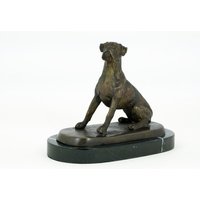 Bronze Boxer Hund Skulptur Sitzend Statue Tier Figur Kunst Hundekunst Hundeliebhaber Geschenk Sitzender Deocration von DecoSpecials