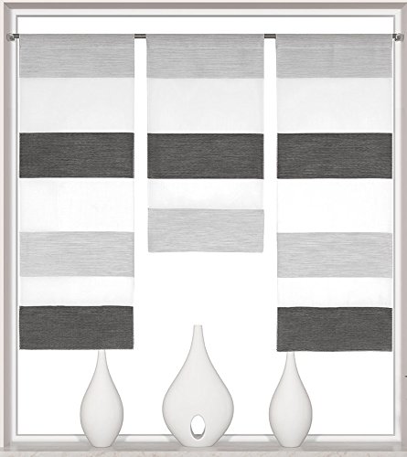 Decocompany Home Mini Flächenvorhang Set anthrazit TeileScheibengardine Gesamtbreite 2280 03 90x80 cm von Decocompany Home