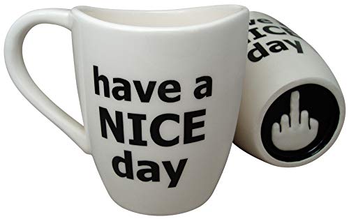 Decodyne Kaffeetasse mit Mittelfinger auf der Unterseite, 400 ml Decodyne Kaffeetasse mit Mittelfinger auf der Unterseite, 400 ml von Decodyne