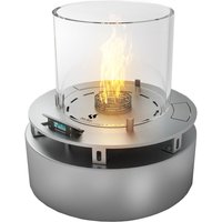 Decoflame Denver Round e-Ribbon Fire™ Ethanol Brenner mit Fernbedienung: Edelstahl, gebürstet von Decoflame