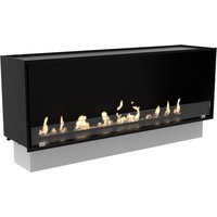 Decoflame Montreal Basic - Automatischer Ethanol Brennraum mit Fernbedienung - Frontöffnung: 1200 - mit Rahmen, Schwarz matt von Decoflame