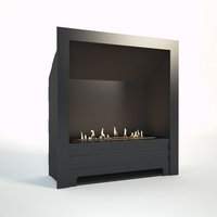 Decoflame Westminster DS e-Ribbon Fire Ethanolkamin: Schwarz - Streifen gebürsteter Edelstahl von Decoflame