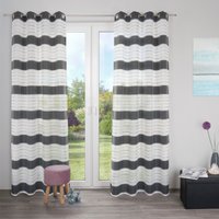 decolife Gardine "Estelle", (1 St.), Ösenschal mit Blockstreifen weiß von Decolife