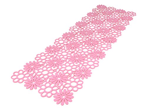 Decoline Filz Tisch-Deckchen Blumen 30 x 90cm rosa 1 Stück von Decoline