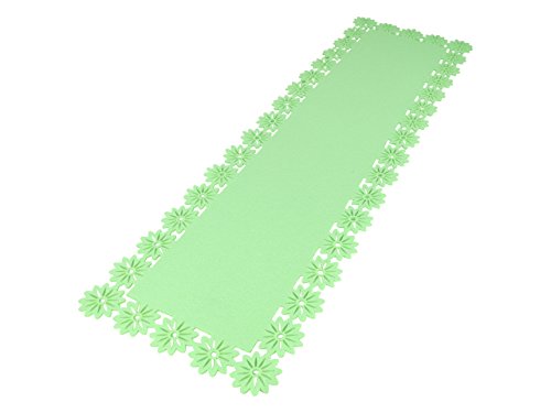 Decoline Filz Tisch-Deckchen Blumenbordüre 30 x 100cm grün 4 Stück von Decoline