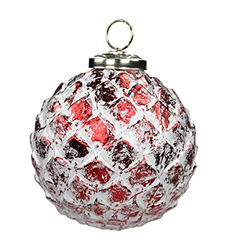 Decoline Glas Weihnachtskugeln 4 Stück Ananas Ø 10cm rot von Decoline