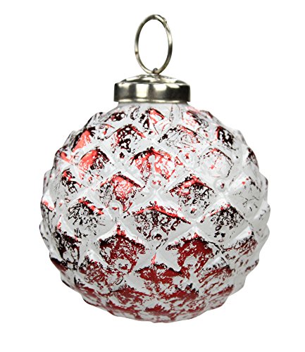 Decoline Glas Weihnachtskugeln 4 Stück Ananas Ø 8cm rot von Decoline