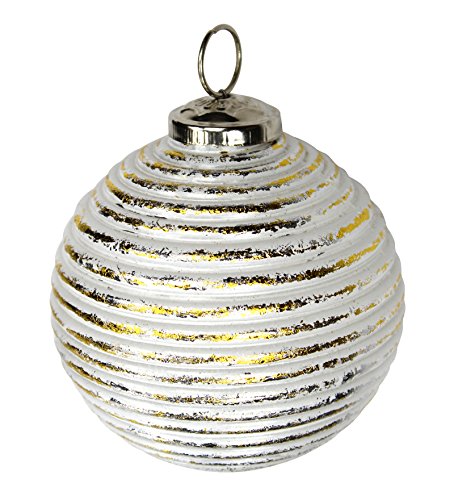 Decoline Glas Weihnachtskugeln 4 Stück Strudel Ø 10cm Silber/Gold von Decoline