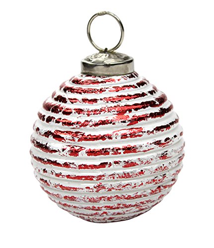 Decoline Glas Weihnachtskugeln 4 Stück Strudel Ø 8cm rot von Decoline