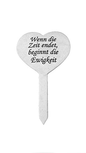 Decoline Grabschmuck Herz mit Inschrift 22,5cm von Decoline
