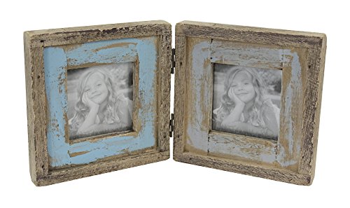 Decoline Holz Bilderrahmen für 2 Bilder (türkis - blau - braun) von Decoline