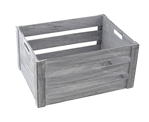 DECOLINE Holz Kiste grau weiß mit Griffen 25 x 15 x 14cm Aufbewahrungsbox Obstkiste Weinkiste Holzkisten DECOLINE Holz Kiste grau weiß mit Griffen 25 x 15 x 14cm Aufbewahrungsbox Obstkiste Weinkiste Holzkisten von DECOLINE