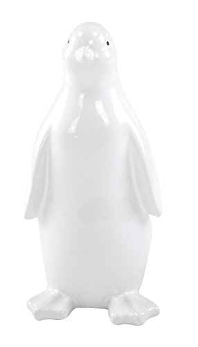 Decoline Keramik Figur Pinguin 1 Stück - M Hochglanz weiß von Decoline