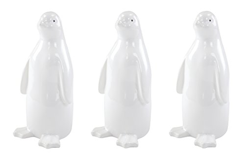 Decoline Keramik Figur Pinguin 3 Stück - L Hochglanz weiß von Decoline
