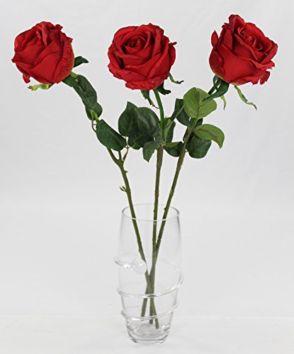 Decoline Kunstpflanze Rose - 3 Stück rot von Decoline