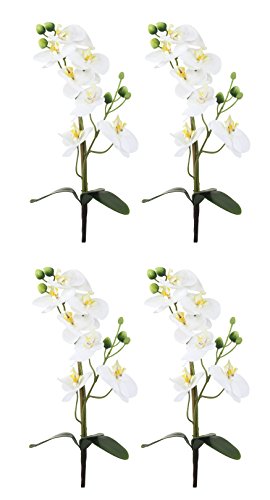Decoline Orchideen-Zweig künstlich 4 Stück (A - mit Blättern 38cm) von Decoline