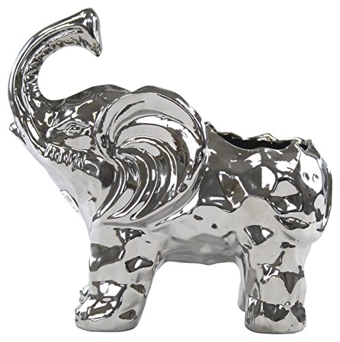 Deko Figur Elefant Silber (C) klein, bepflanzbar von Decoline