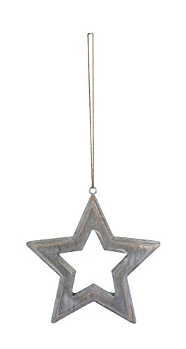 Holz Deko Hänger Stern mit Kordel (grau, 30cm) von Decoline