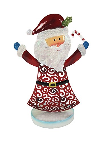 Metall Deko Figur mit 9 LED's Weihnachtsmann von Decoline