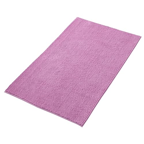 Decomira Badematte rutschfest | Als Badteppich Set kombinierbar | Badezimmer-Teppich Bad-Vorleger waschbar aus Chenille | Duschvorleger für Dusche, Badewannen, WC Deko | Lila - 70x120 cm von Decomira