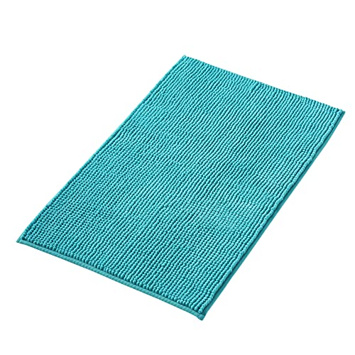 Decomira Badematte rutschfest | Als Badteppich Set kombinierbar | Badezimmer-Teppich Bad-Vorleger waschbar aus Chenille | Duschvorleger für Dusche, Badewannen, WC Deko | Petrol Türkis - 40x60 cm von Decomira