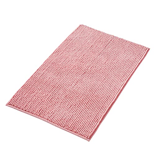 Decomira Badematte rutschfest | Als Badteppich Set kombinierbar | Badezimmer-Teppich Bad-Vorleger waschbar aus Chenille | Duschvorleger für Dusche, Badewannen, WC Deko | Rosa - 40x60 cm von Decomira