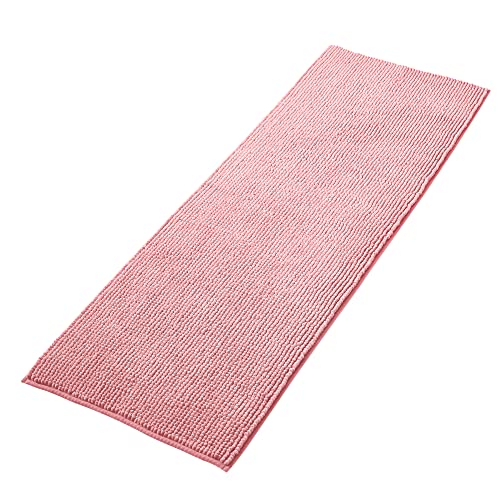 Decomira Badematte rutschfest | Als Badteppich Set kombinierbar | Badezimmer-Teppich Bad-Vorleger waschbar aus Chenille | Duschvorleger für Dusche, Badewannen, WC Deko | Rosa - 50x150 cm von Decomira