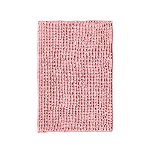 Decomira Badematte rutschfest | Als Badteppich Set kombinierbar | Badezimmer-Teppich Bad-Vorleger waschbar aus Chenille | Duschvorleger für Dusche, Badewannen, WC Deko | Rosa - 50x80 cm von Decomira