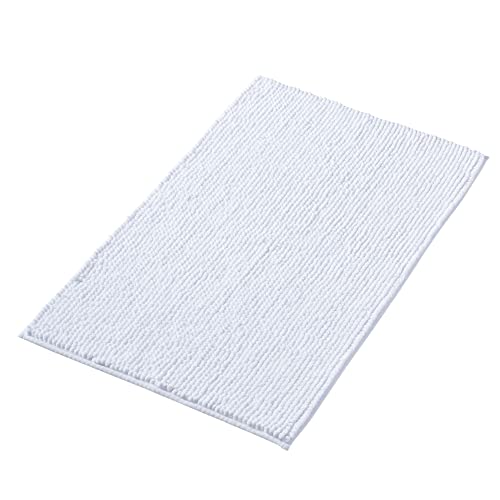 Decomira Badematte rutschfest | Als Badteppich Set kombinierbar | Badezimmer-Teppich Bad-Vorleger waschbar aus Chenille | Duschvorleger für Dusche, Badewannen, WC Deko | Weiss - 40x60 cm von Decomira