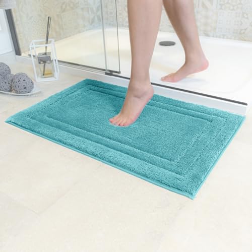 Decomira Badematte rutschfest | Als Badteppich Set kombinierbar | WC-Teppich Badezimmer-Teppich Bad-Vorleger waschbar | Duschvorleger waschbar Bad-Garnitur | Petrol Türkis - 50x80 cm Decomira Badematte rutschfest | Als Badteppich Set kombinierbar | WC-Teppich Badezimmer-Teppich Bad-Vorleger waschbar | Duschvorleger waschbar Bad-Garnitur | Petrol Türkis - 50x80 cm von Decomira