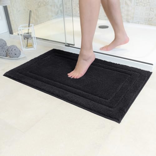 Decomira Badematte rutschfest | Als Badteppich Set kombinierbar | WC-Teppich Badezimmer-Teppich Bad-Vorleger waschbar | Duschvorleger waschbar Bad-Garnitur | Schwarz - 50x80 cm Decomira Badematte rutschfest | Als Badteppich Set kombinierbar | WC-Teppich Badezimmer-Teppich Bad-Vorleger waschbar | Duschvorleger waschbar Bad-Garnitur | Schwarz - 50x80 cm von Decomira
