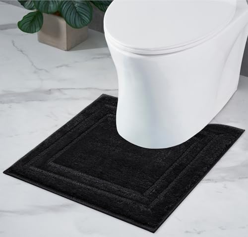Decomira Badematte rutschfest WC Vorleger mit Ausschnitt | Als Badteppich Set kombinierbar | WC-Teppich Badezimmer-Teppich Bad-Vorleger waschbar | Für freistehende Toiletten | Schwarz - 45x45 cm Decomira Badematte rutschfest WC Vorleger mit Ausschnitt | Als Badteppich Set kombinierbar | WC-Teppich Badezimmer-Teppich Bad-Vorleger waschbar | Für freistehende Toiletten | Schwarz - 45x45 cm von Decomira